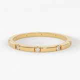 Stacking Ring / 14k Gold Diamond Wedding Band / Diamond Ring / Eternity Band / Stackable Ring / Gold Ring / Thin Gold Ring / Bridal Jewelry