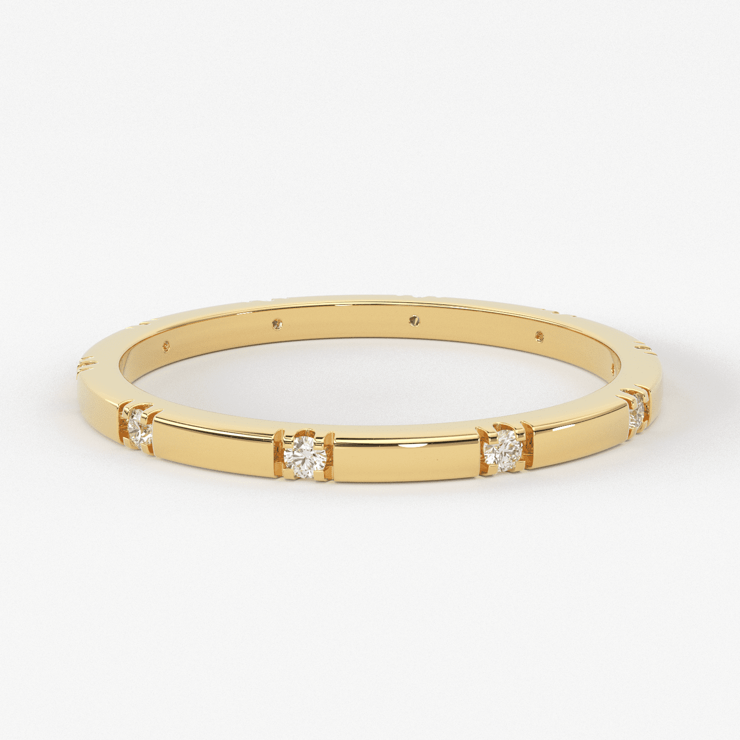 Stacking Ring / 14k Gold Diamond Wedding Band / Diamond Ring / Eternity Band / Stackable Ring / Gold Ring / Thin Gold Ring / Bridal Jewelry