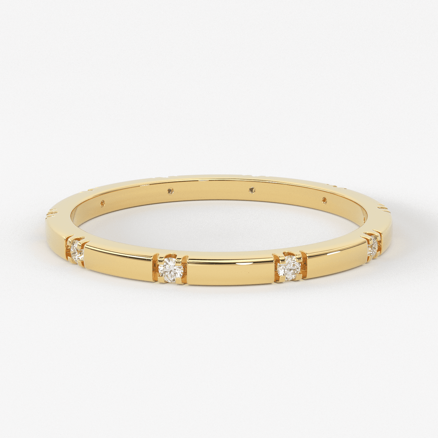 Stacking Ring / 14k Gold Diamond Wedding Band / Diamond Ring / Eternity Band / Stackable Ring / Gold Ring / Thin Gold Ring / Bridal Jewelry