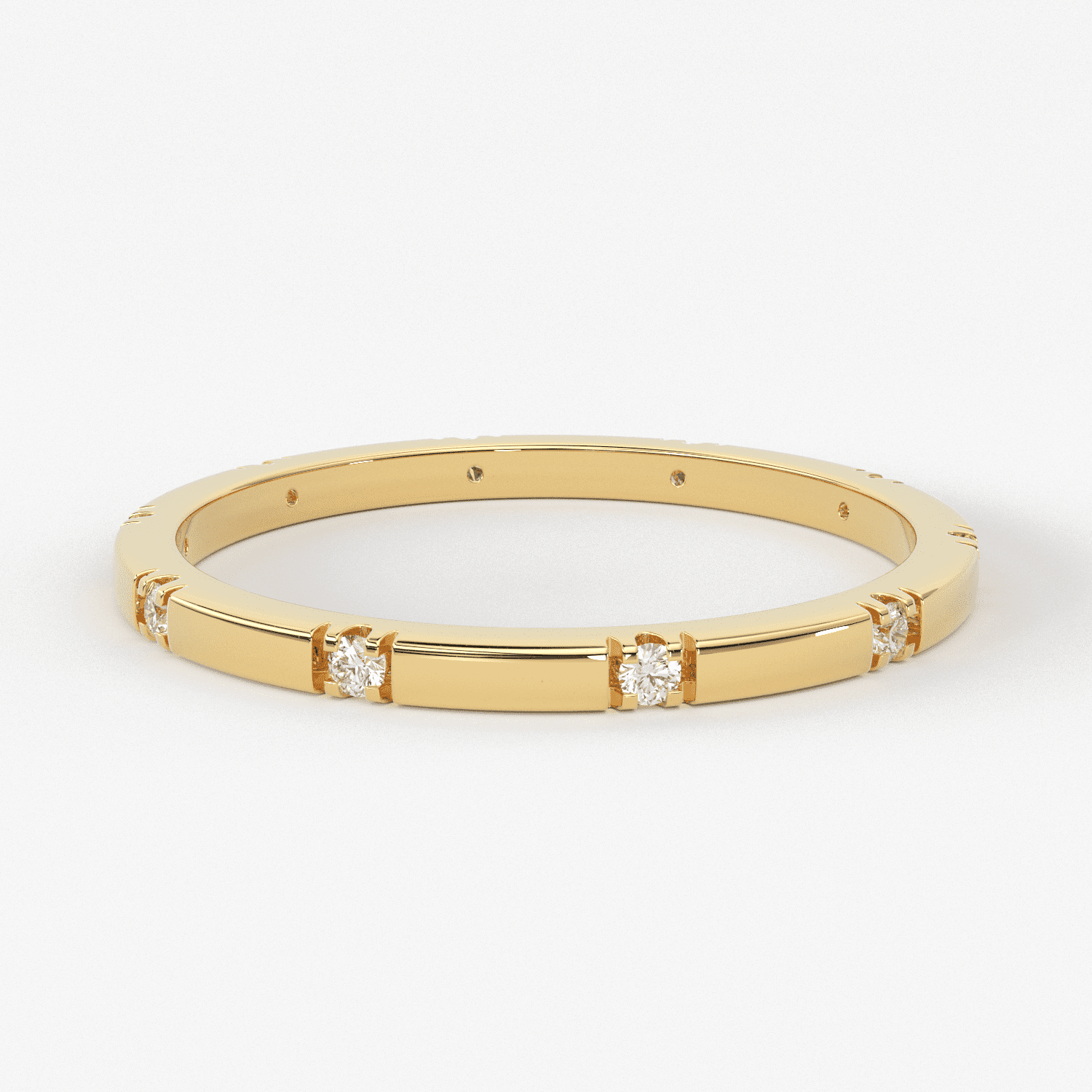 Stacking Ring / 14k Gold Diamond Wedding Band / Diamond Ring / Eternity Band / Stackable Ring / Gold Ring / Thin Gold Ring / Bridal Jewelry