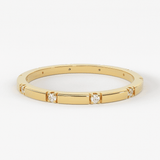Stacking Ring / 14k Gold Diamond Wedding Band / Diamond Ring / Eternity Band / Stackable Ring / Gold Ring / Thin Gold Ring / Bridal Jewelry