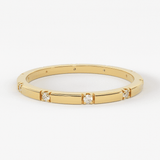 Stacking Ring / 14k Gold Diamond Wedding Band / Diamond Ring / Eternity Band / Stackable Ring / Gold Ring / Thin Gold Ring / Bridal Jewelry
