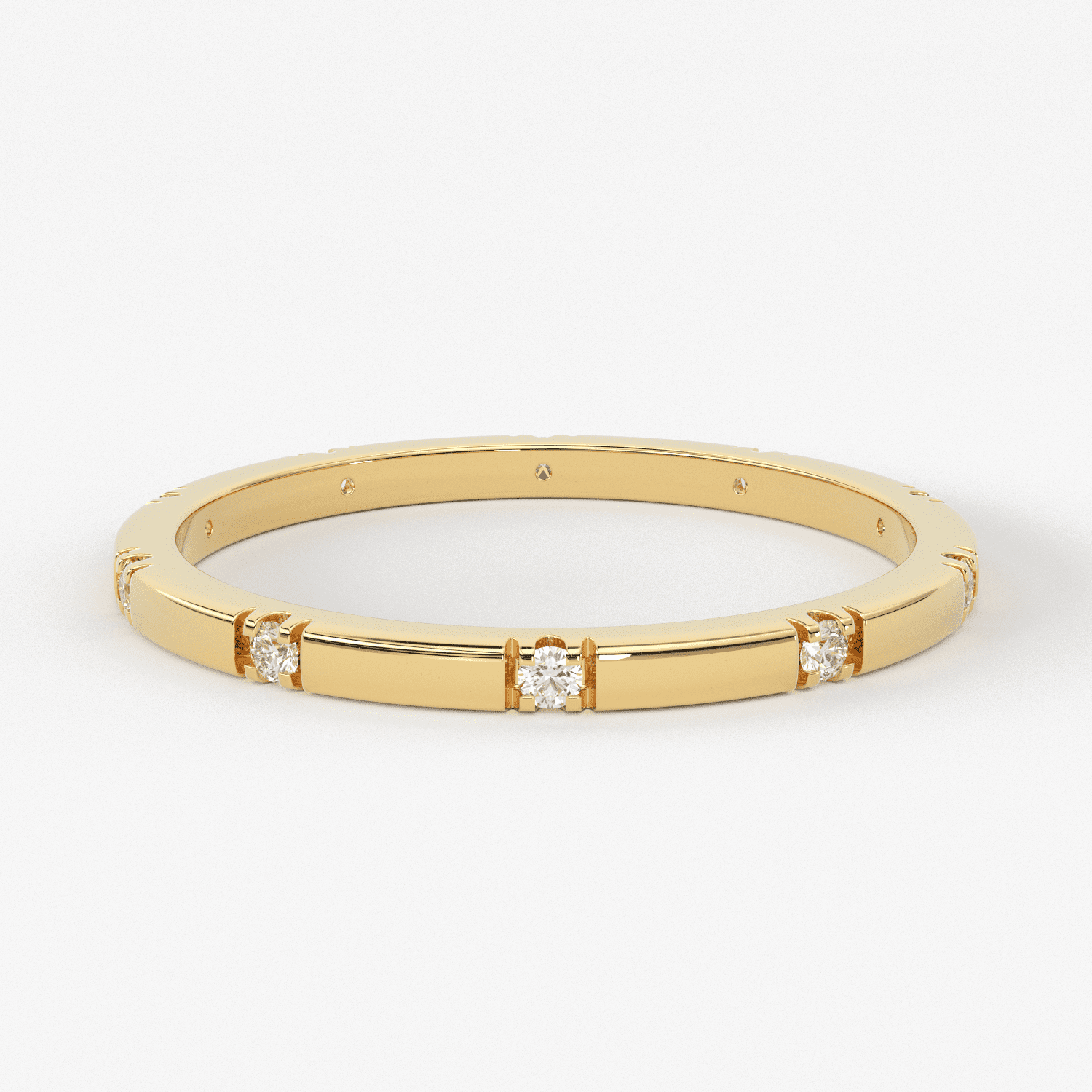 Stacking Ring / 14k Gold Diamond Wedding Band / Diamond Ring / Eternity Band / Stackable Ring / Gold Ring / Thin Gold Ring / Bridal Jewelry