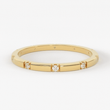 Stacking Ring / 14k Gold Diamond Wedding Band / Diamond Ring / Eternity Band / Stackable Ring / Gold Ring / Thin Gold Ring / Bridal Jewelry