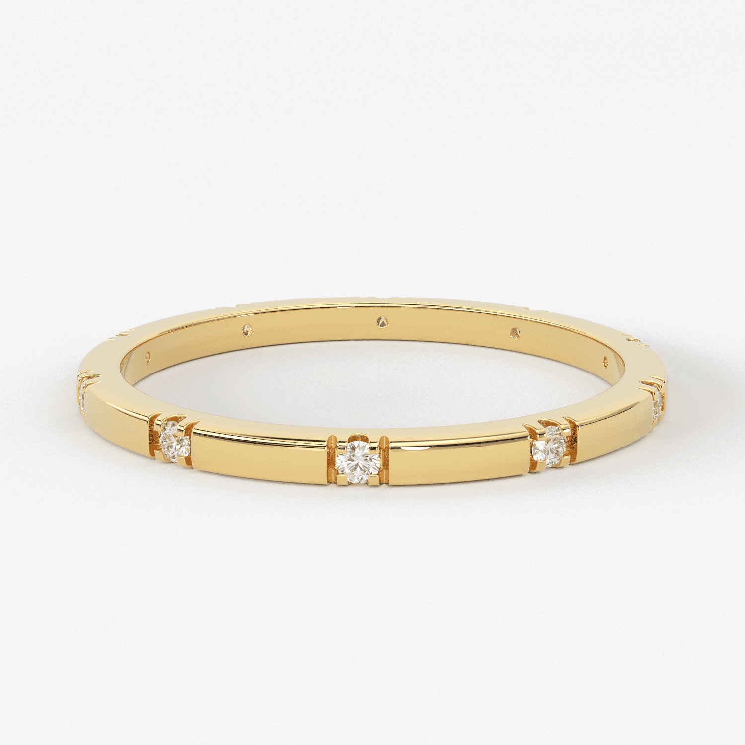 Stacking Ring / 14k Gold Diamond Wedding Band / Diamond Ring / Eternity Band / Stackable Ring / Gold Ring / Thin Gold Ring / Bridal Jewelry