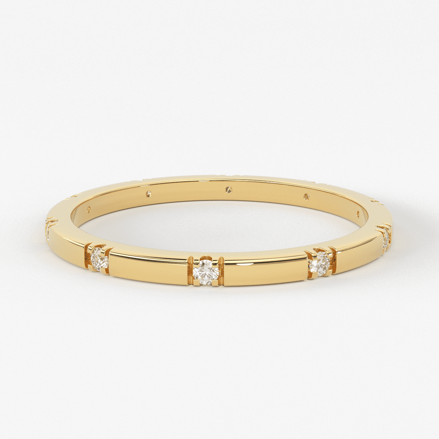 Stacking Ring / 14k Gold Diamond Wedding Band / Diamond Ring / Eternity Band / Stackable Ring / Gold Ring / Thin Gold Ring / Bridal Jewelry