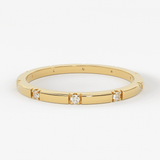 Stacking Ring / 14k Gold Diamond Wedding Band / Diamond Ring / Eternity Band / Stackable Ring / Gold Ring / Thin Gold Ring / Bridal Jewelry