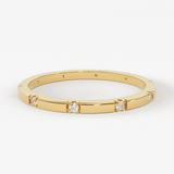 Stacking Ring / 14k Gold Diamond Wedding Band / Diamond Ring / Eternity Band / Stackable Ring / Gold Ring / Thin Gold Ring / Bridal Jewelry