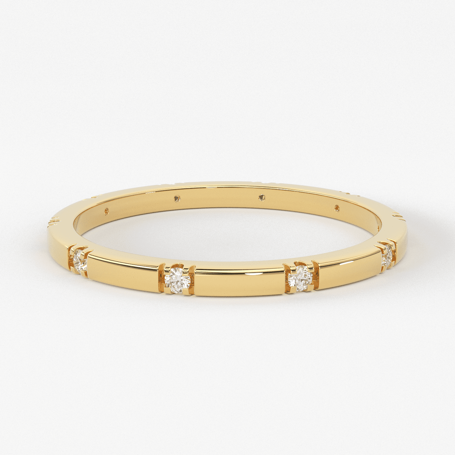 Stacking Ring / 14k Gold Diamond Wedding Band / Diamond Ring / Eternity Band / Stackable Ring / Gold Ring / Thin Gold Ring / Bridal Jewelry