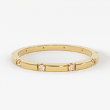 Stacking Ring / 14k Gold Diamond Wedding Band / Diamond Ring / Eternity Band / Stackable Ring / Gold Ring / Thin Gold Ring / Bridal Jewelry