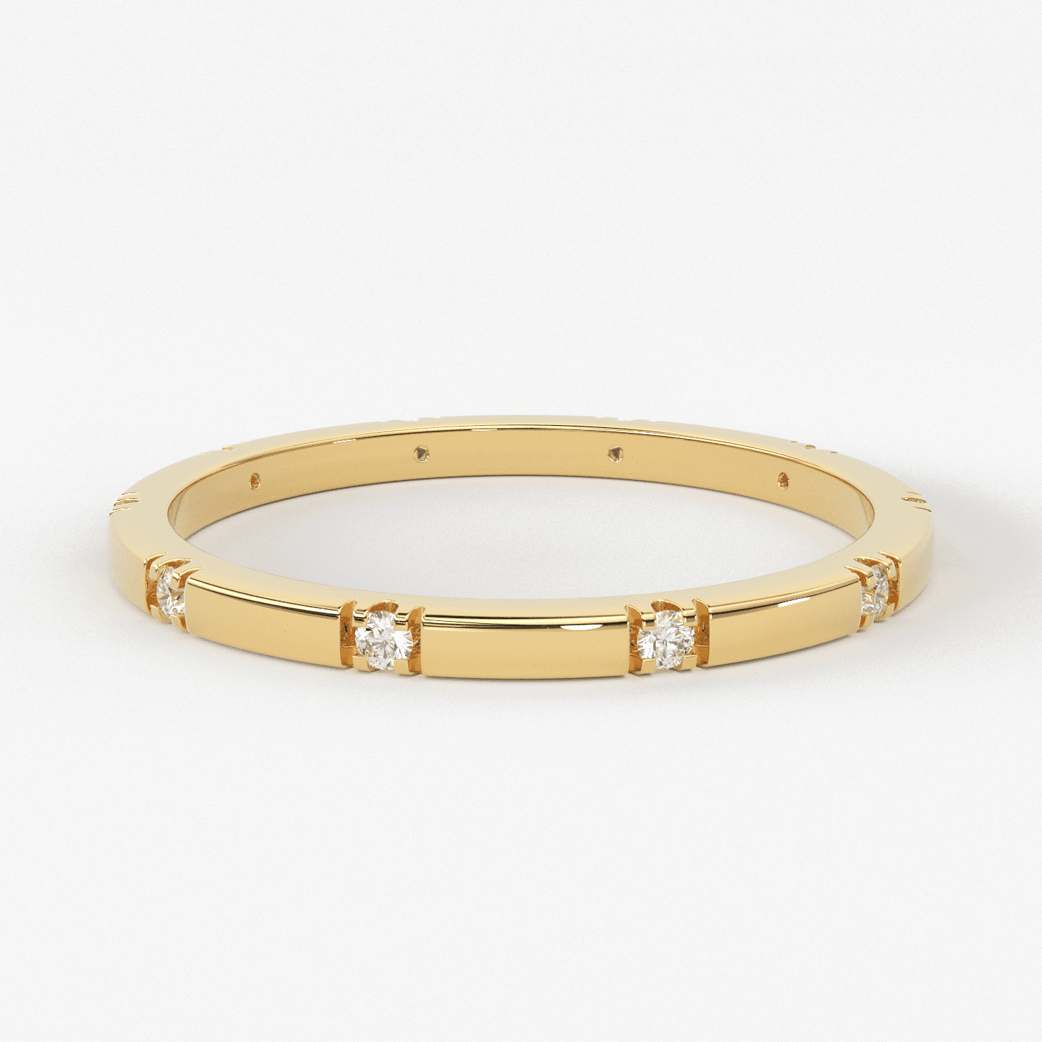 Stacking Ring / 14k Gold Diamond Wedding Band / Diamond Ring / Eternity Band / Stackable Ring / Gold Ring / Thin Gold Ring / Bridal Jewelry