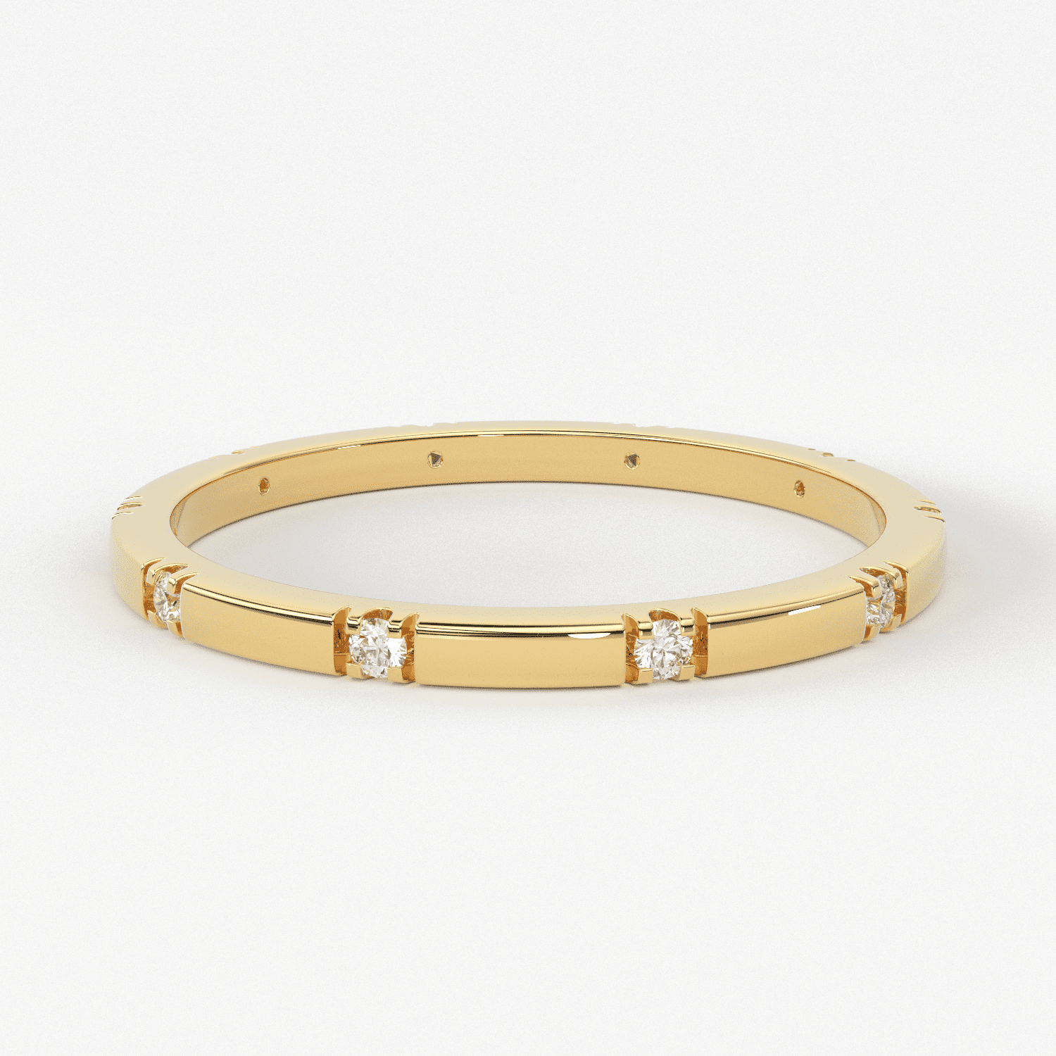 Stacking Ring / 14k Gold Diamond Wedding Band / Diamond Ring / Eternity Band / Stackable Ring / Gold Ring / Thin Gold Ring / Bridal Jewelry