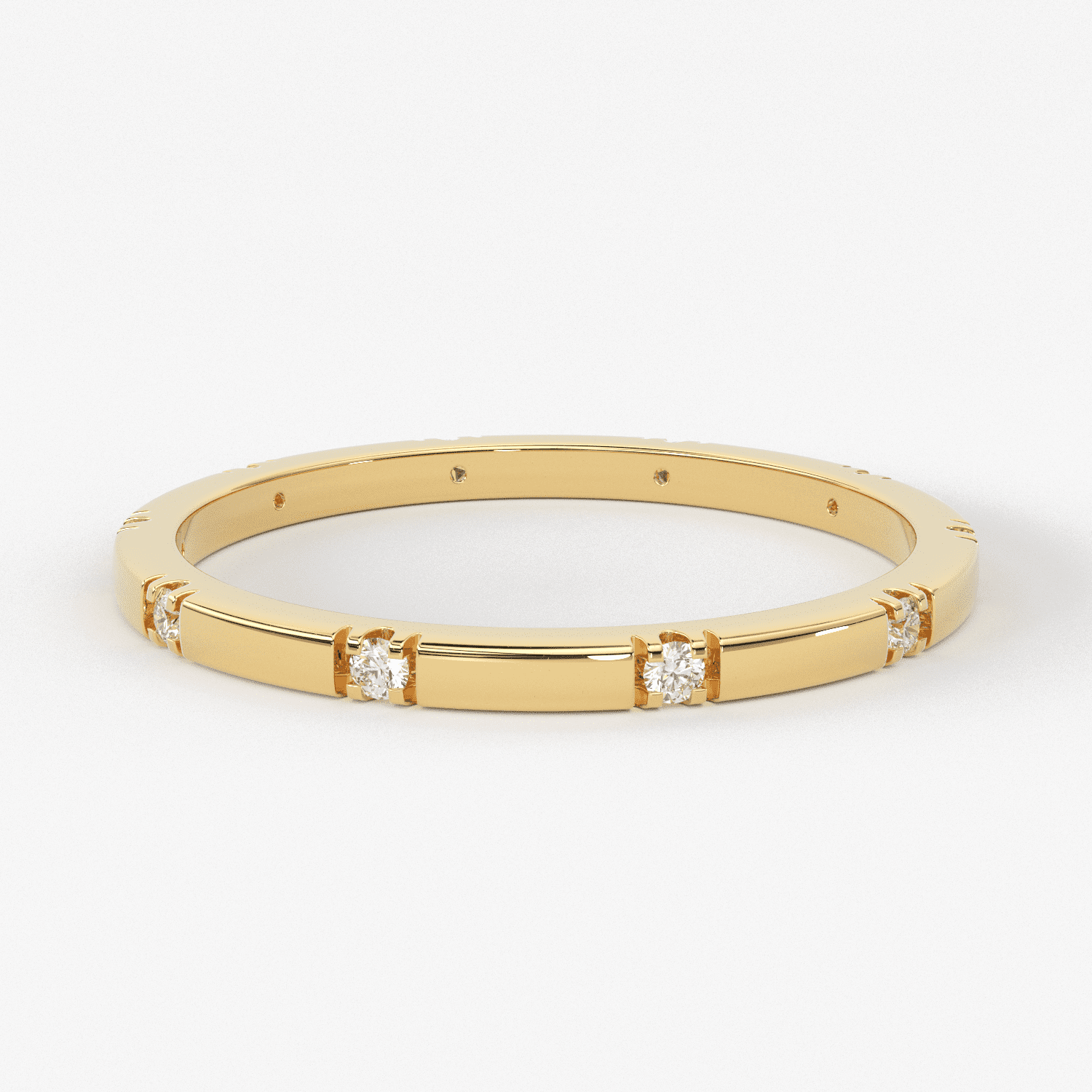 Stacking Ring / 14k Gold Diamond Wedding Band / Diamond Ring / Eternity Band / Stackable Ring / Gold Ring / Thin Gold Ring / Bridal Jewelry