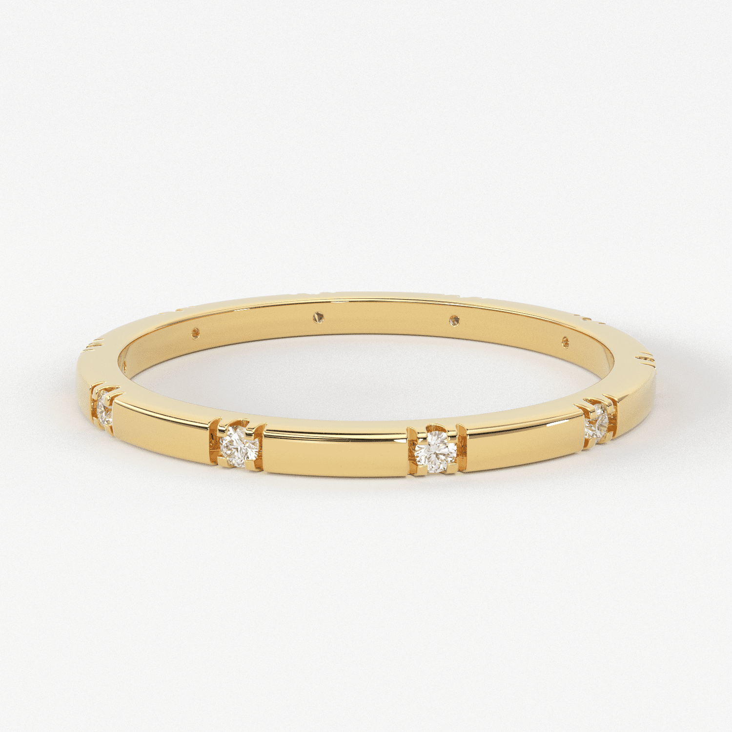 Stacking Ring / 14k Gold Diamond Wedding Band / Diamond Ring / Eternity Band / Stackable Ring / Gold Ring / Thin Gold Ring / Bridal Jewelry