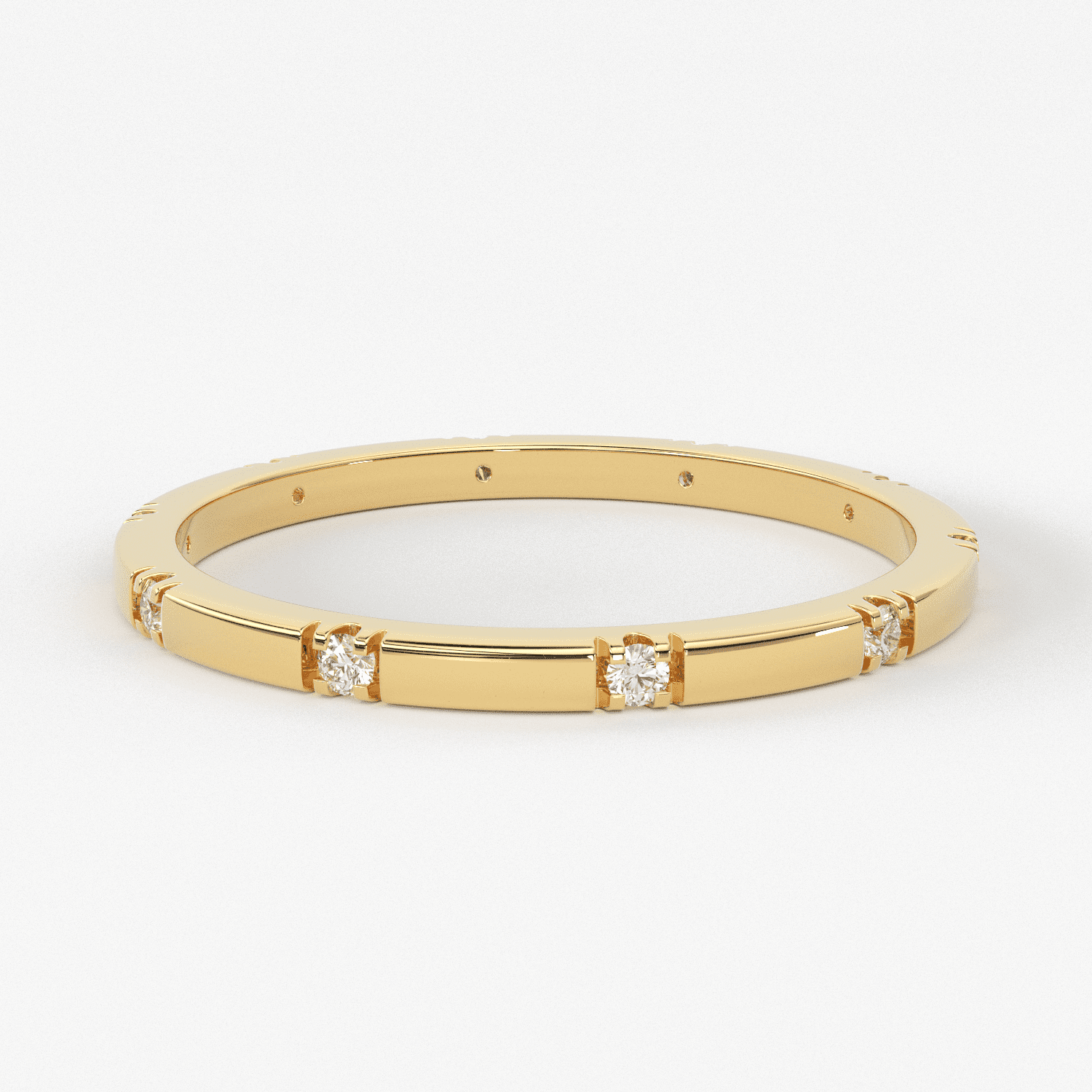 Stacking Ring / 14k Gold Diamond Wedding Band / Diamond Ring / Eternity Band / Stackable Ring / Gold Ring / Thin Gold Ring / Bridal Jewelry