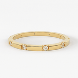 Stacking Ring / 14k Gold Diamond Wedding Band / Diamond Ring / Eternity Band / Stackable Ring / Gold Ring / Thin Gold Ring / Bridal Jewelry