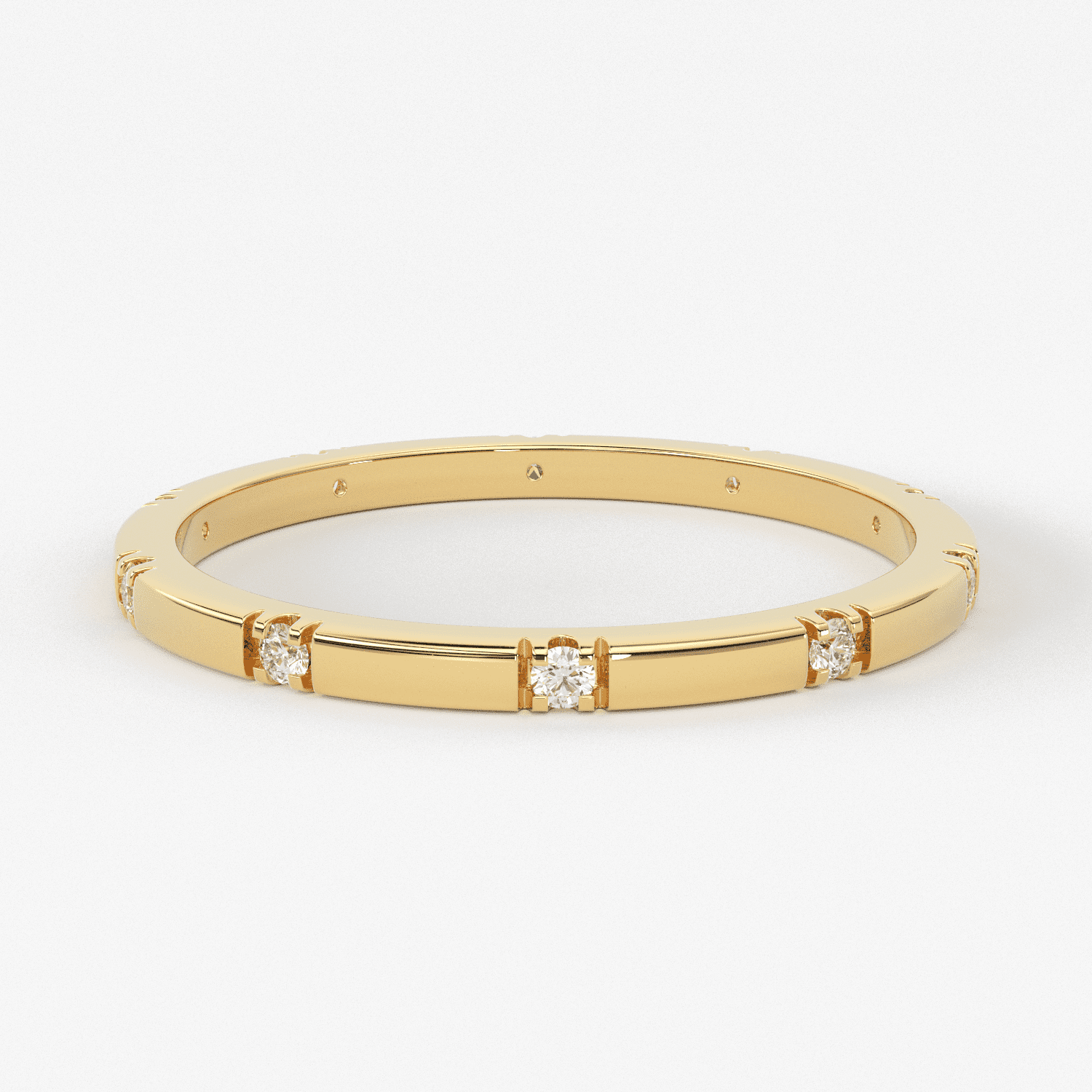 Stacking Ring / 14k Gold Diamond Wedding Band / Diamond Ring / Eternity Band / Stackable Ring / Gold Ring / Thin Gold Ring / Bridal Jewelry