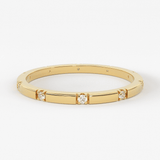 Stacking Ring / 14k Gold Diamond Wedding Band / Diamond Ring / Eternity Band / Stackable Ring / Gold Ring / Thin Gold Ring / Bridal Jewelry