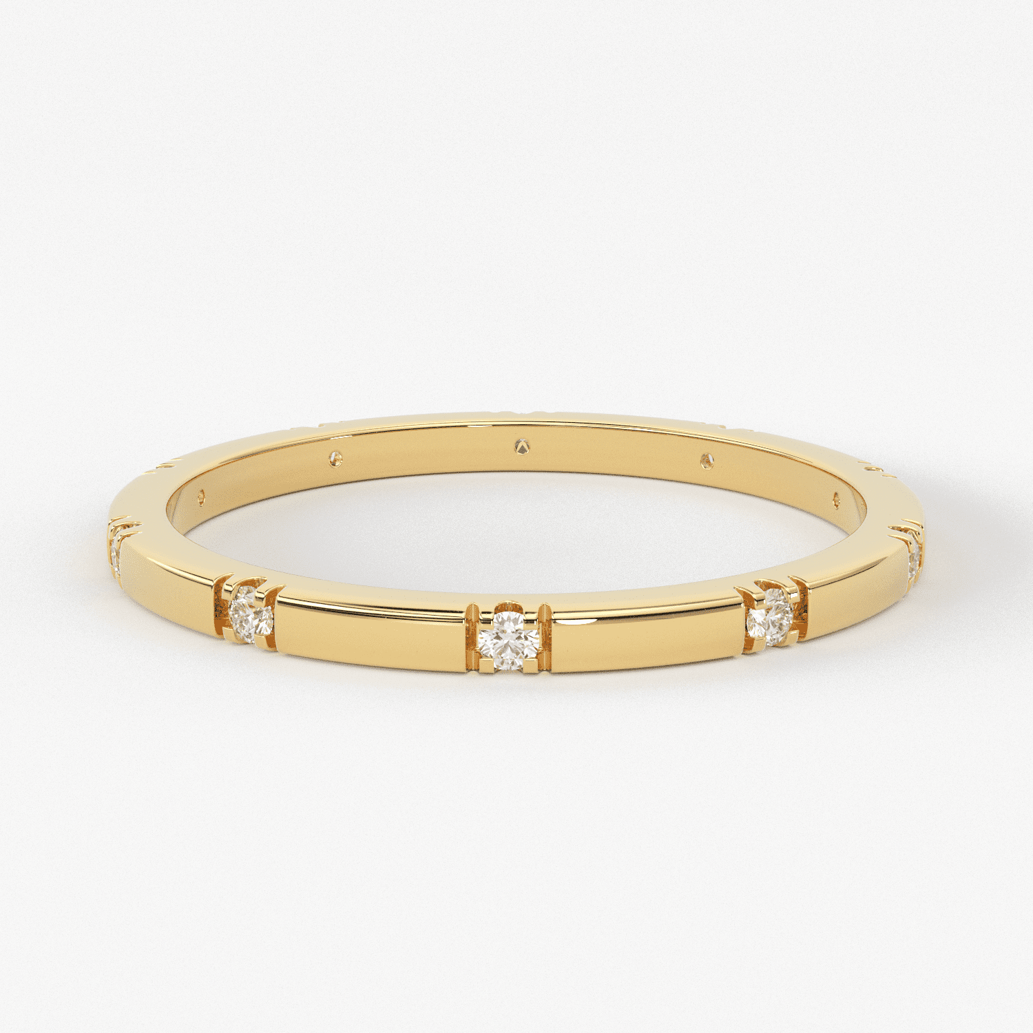 Stacking Ring / 14k Gold Diamond Wedding Band / Diamond Ring / Eternity Band / Stackable Ring / Gold Ring / Thin Gold Ring / Bridal Jewelry