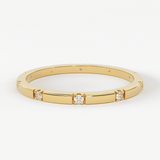 Stacking Ring / 14k Gold Diamond Wedding Band / Diamond Ring / Eternity Band / Stackable Ring / Gold Ring / Thin Gold Ring / Bridal Jewelry