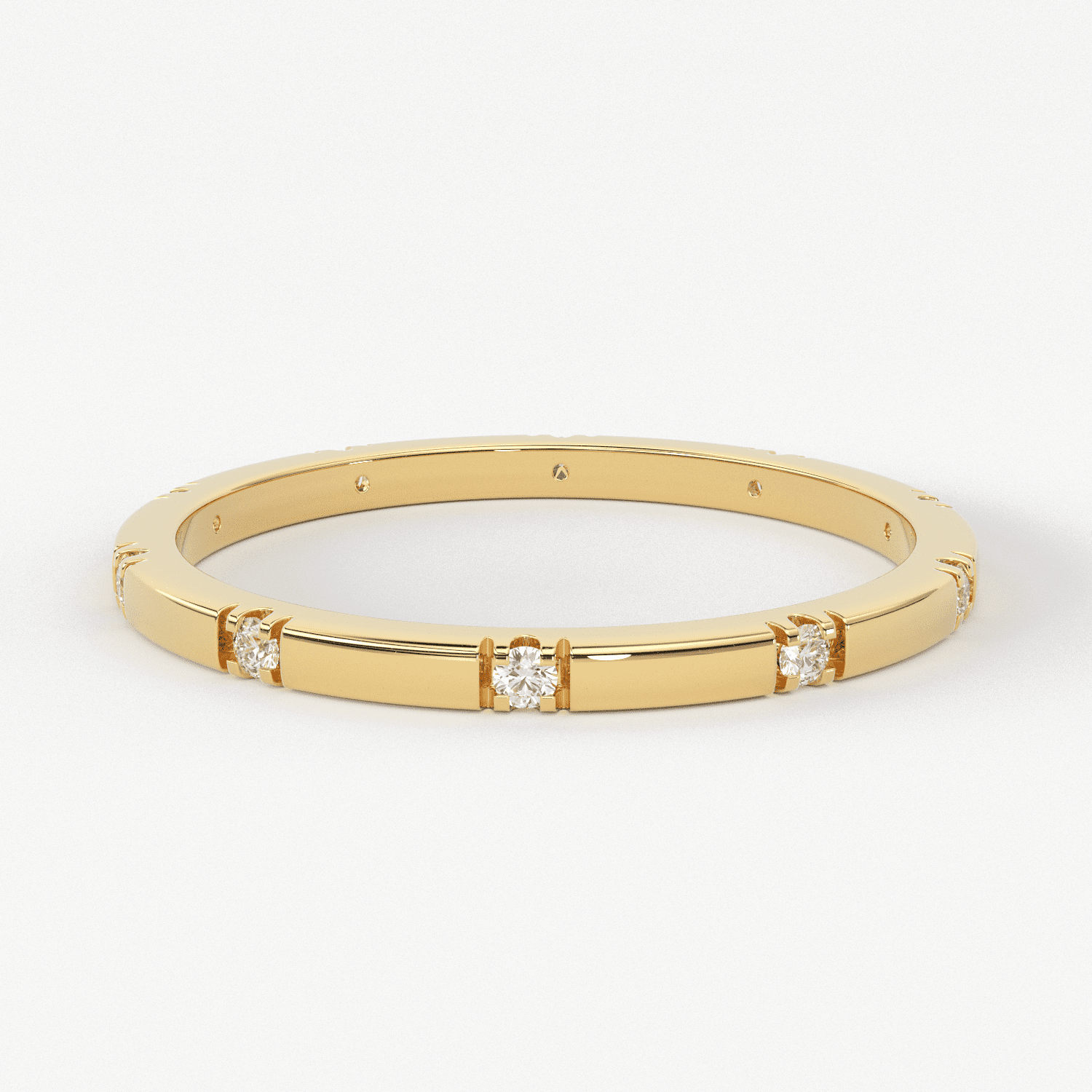 Stacking Ring / 14k Gold Diamond Wedding Band / Diamond Ring / Eternity Band / Stackable Ring / Gold Ring / Thin Gold Ring / Bridal Jewelry