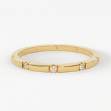Stacking Ring / 14k Gold Diamond Wedding Band / Diamond Ring / Eternity Band / Stackable Ring / Gold Ring / Thin Gold Ring / Bridal Jewelry