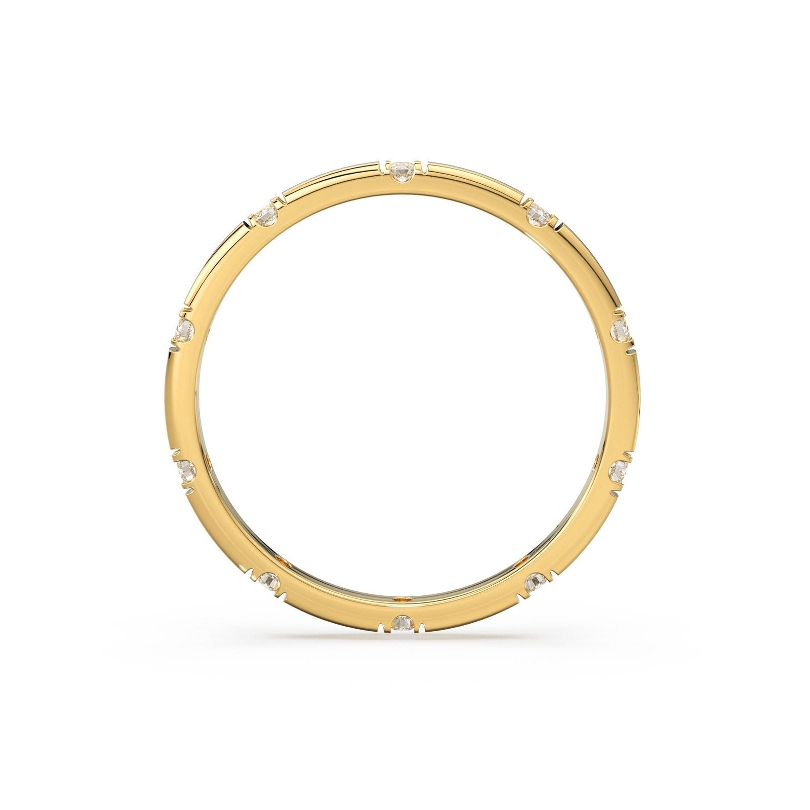 Stacking Ring / 14k Gold Diamond Wedding Band / Diamond Ring / Eternity Band / Stackable Ring / Gold Ring / Thin Gold Ring / Bridal Jewelry