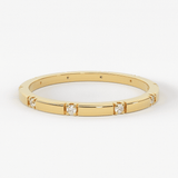 Stacking Ring / 14k Gold Diamond Wedding Band / Diamond Ring / Eternity Band / Stackable Ring / Gold Ring / Thin Gold Ring / Bridal Jewelry