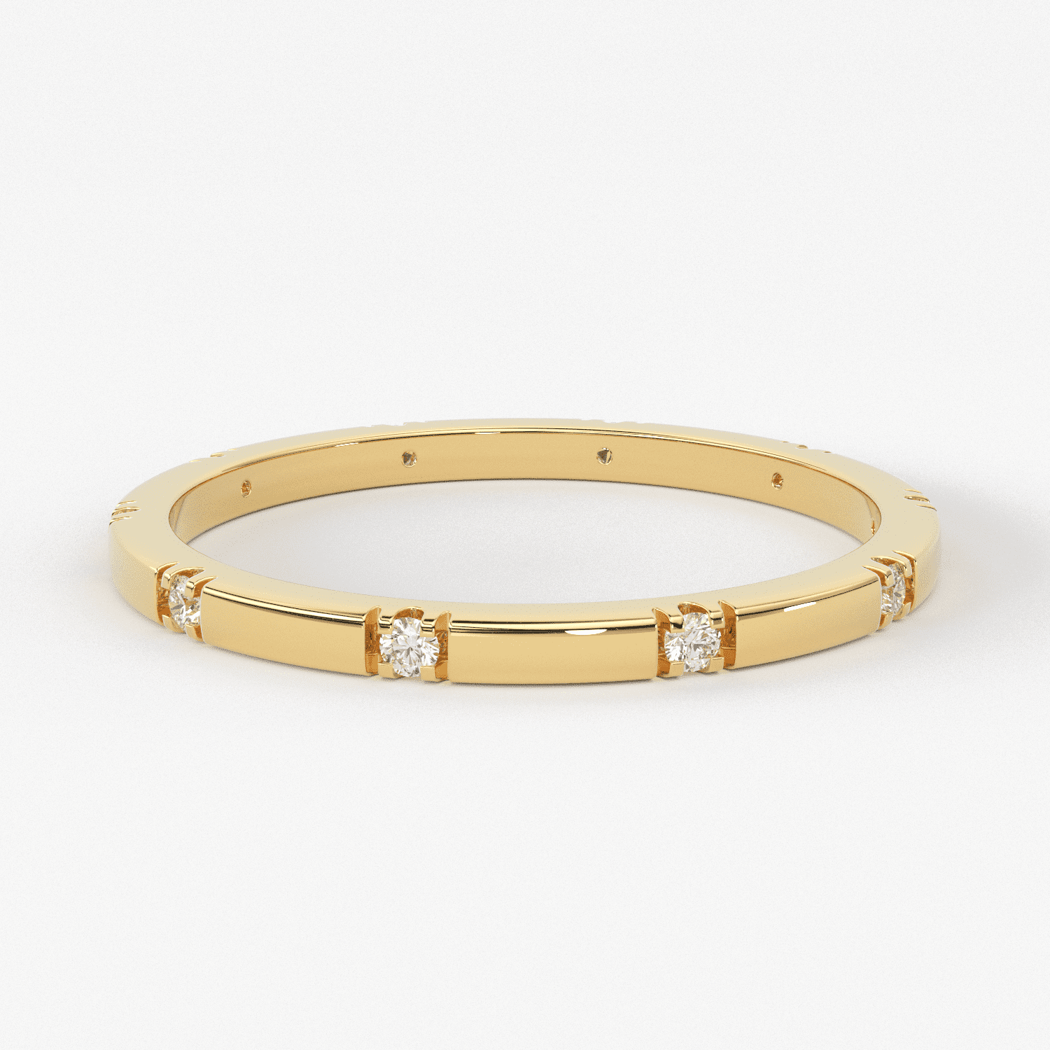 Stacking Ring / 14k Gold Diamond Wedding Band / Diamond Ring / Eternity Band / Stackable Ring / Gold Ring / Thin Gold Ring / Bridal Jewelry