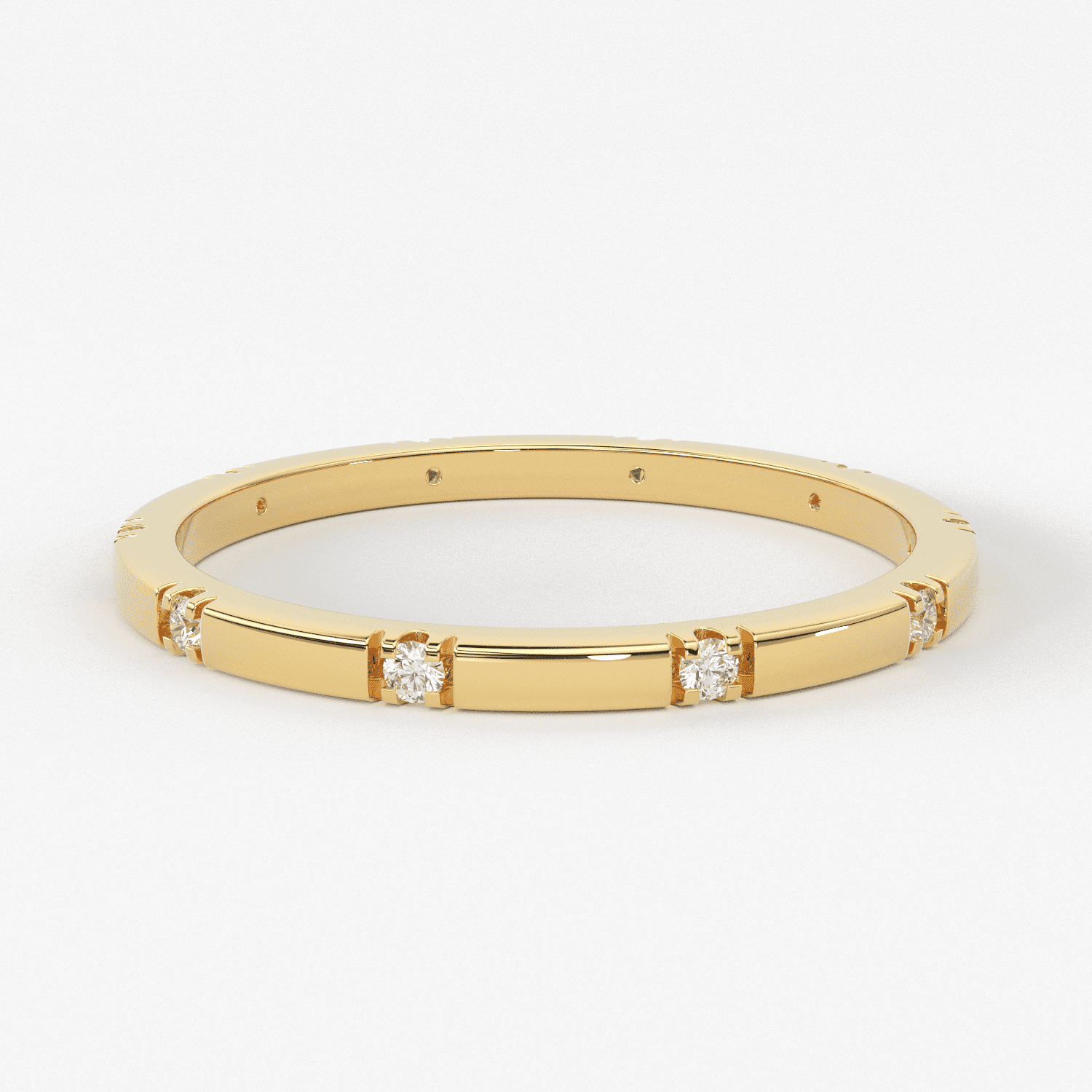 Stacking Ring / 14k Gold Diamond Wedding Band / Diamond Ring / Eternity Band / Stackable Ring / Gold Ring / Thin Gold Ring / Bridal Jewelry