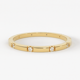 Stacking Ring / 14k Gold Diamond Wedding Band / Diamond Ring / Eternity Band / Stackable Ring / Gold Ring / Thin Gold Ring / Bridal Jewelry