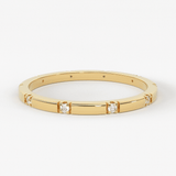 Stacking Ring / 14k Gold Diamond Wedding Band / Diamond Ring / Eternity Band / Stackable Ring / Gold Ring / Thin Gold Ring / Bridal Jewelry