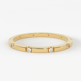Stacking Ring / 14k Gold Diamond Wedding Band / Diamond Ring / Eternity Band / Stackable Ring / Gold Ring / Thin Gold Ring / Bridal Jewelry