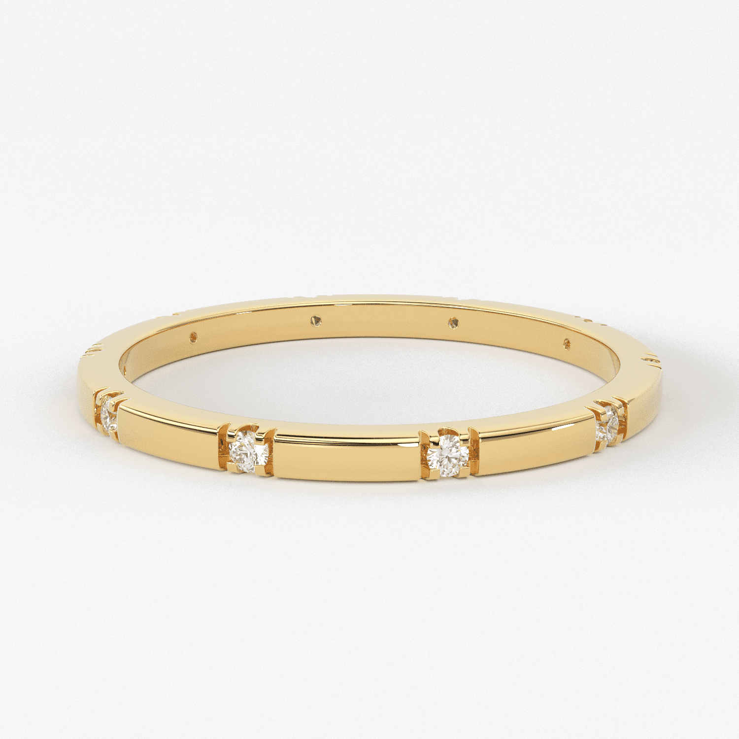 Stacking Ring / 14k Gold Diamond Wedding Band / Diamond Ring / Eternity Band / Stackable Ring / Gold Ring / Thin Gold Ring / Bridal Jewelry