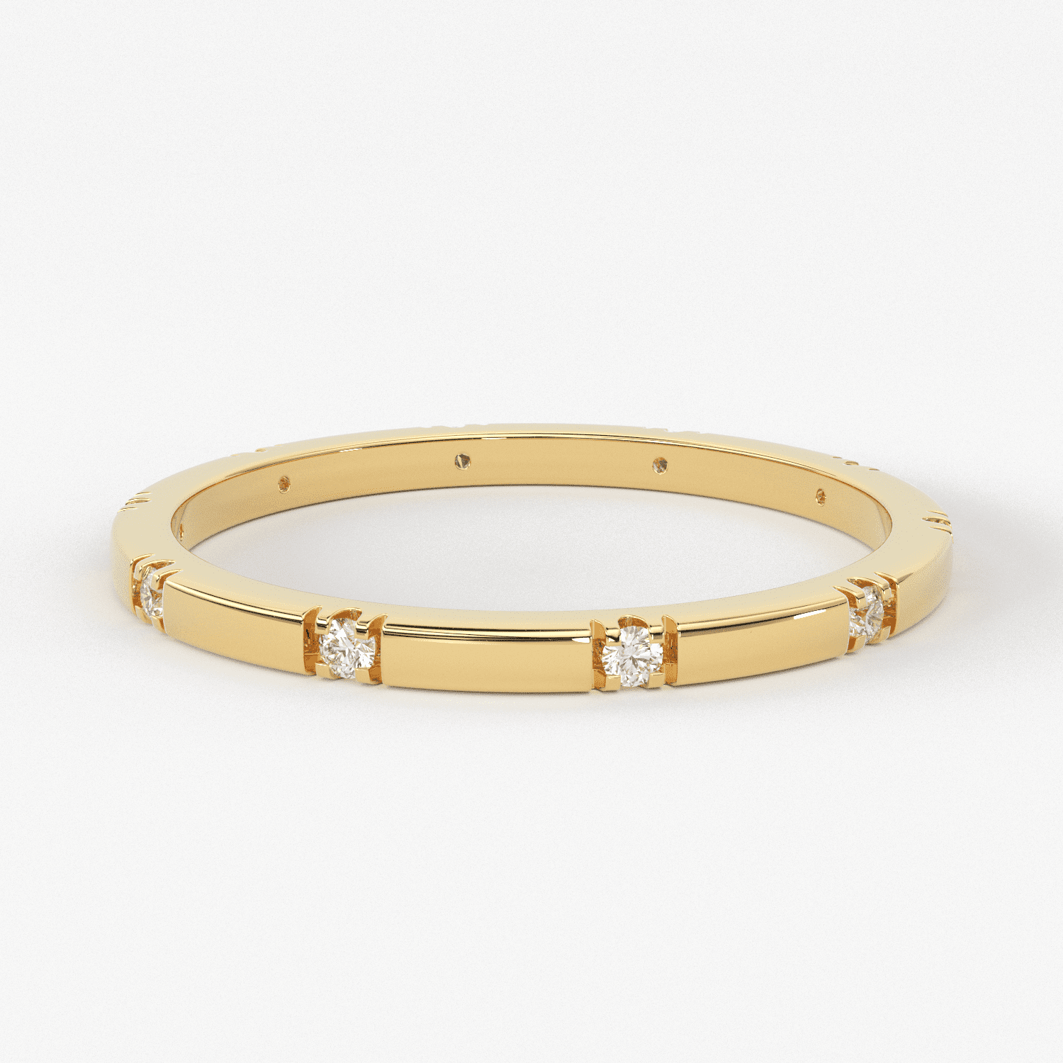 Stacking Ring / 14k Gold Diamond Wedding Band / Diamond Ring / Eternity Band / Stackable Ring / Gold Ring / Thin Gold Ring / Bridal Jewelry