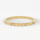 Stacking Ring / 14k Gold Diamond Wedding Band / Diamond Ring / Eternity Band / Stackable Ring / Gold Ring / Thin Gold Ring / Bridal Jewelry