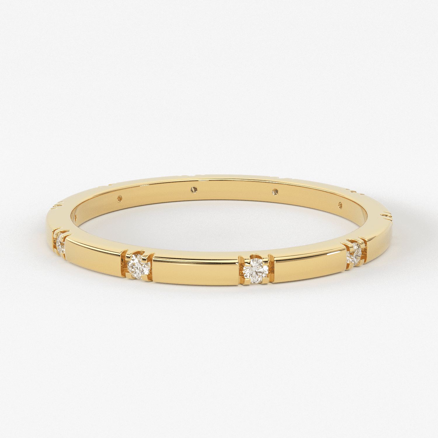Stacking Ring / 14k Gold Diamond Wedding Band / Diamond Ring / Eternity Band / Stackable Ring / Gold Ring / Thin Gold Ring / Bridal Jewelry