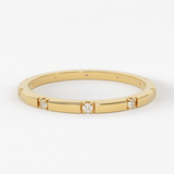 Stacking Ring / 14k Gold Diamond Wedding Band / Diamond Ring / Eternity Band / Stackable Ring / Gold Ring / Thin Gold Ring / Bridal Jewelry