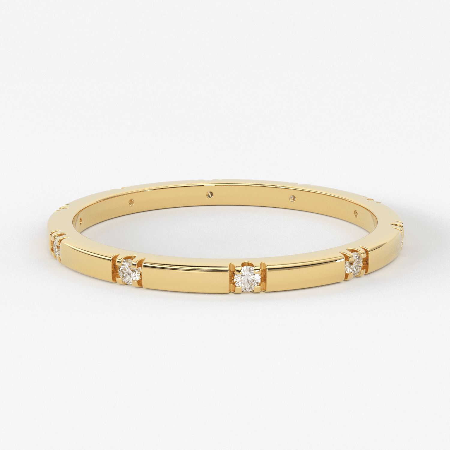 Stacking Ring / 14k Gold Diamond Wedding Band / Diamond Ring / Eternity Band / Stackable Ring / Gold Ring / Thin Gold Ring / Bridal Jewelry
