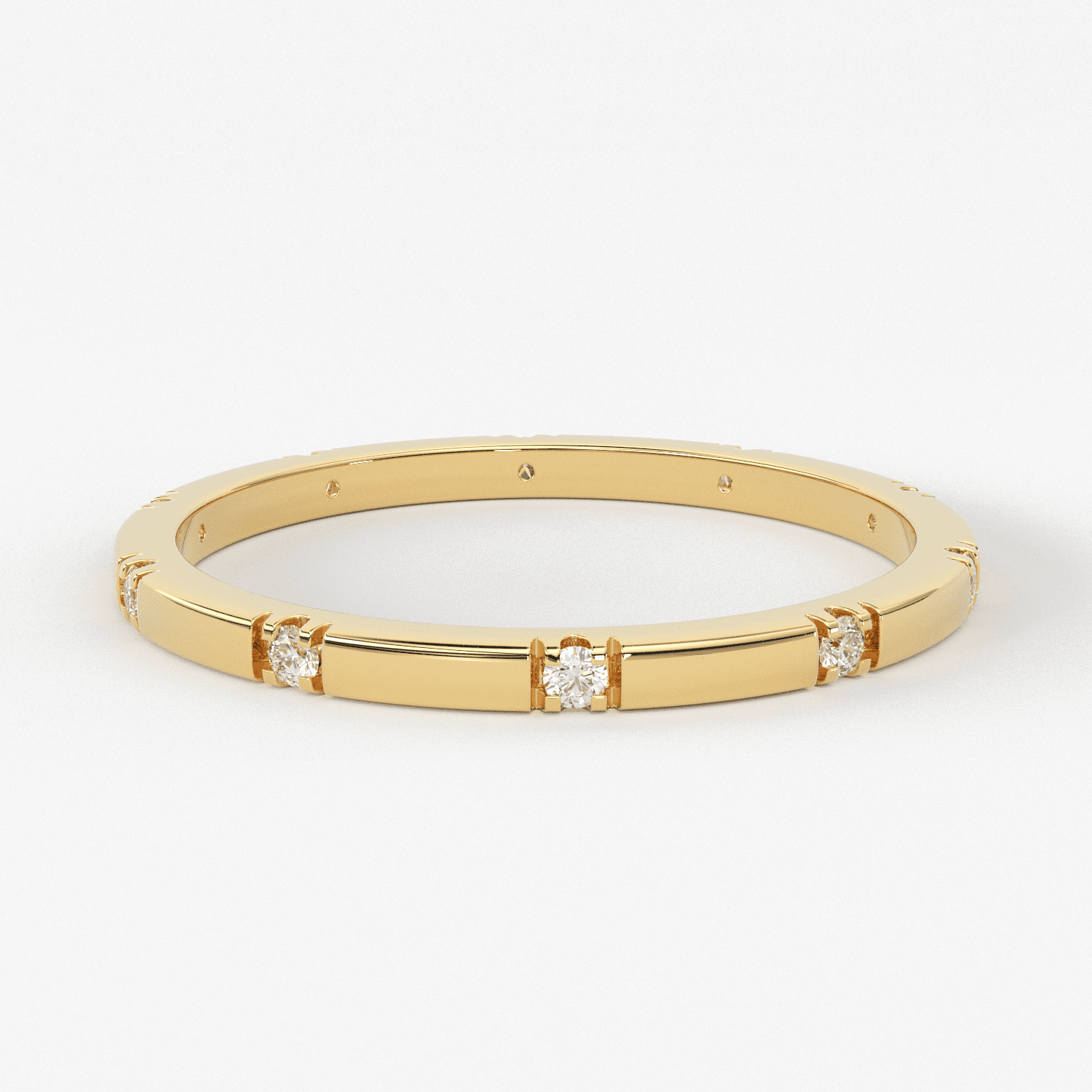 Stacking Ring / 14k Gold Diamond Wedding Band / Diamond Ring / Eternity Band / Stackable Ring / Gold Ring / Thin Gold Ring / Bridal Jewelry