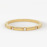 Stacking Ring / 14k Gold Diamond Wedding Band / Diamond Ring / Eternity Band / Stackable Ring / Gold Ring / Thin Gold Ring / Bridal Jewelry