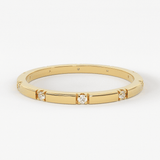 Stacking Ring / 14k Gold Diamond Wedding Band / Diamond Ring / Eternity Band / Stackable Ring / Gold Ring / Thin Gold Ring / Bridal Jewelry