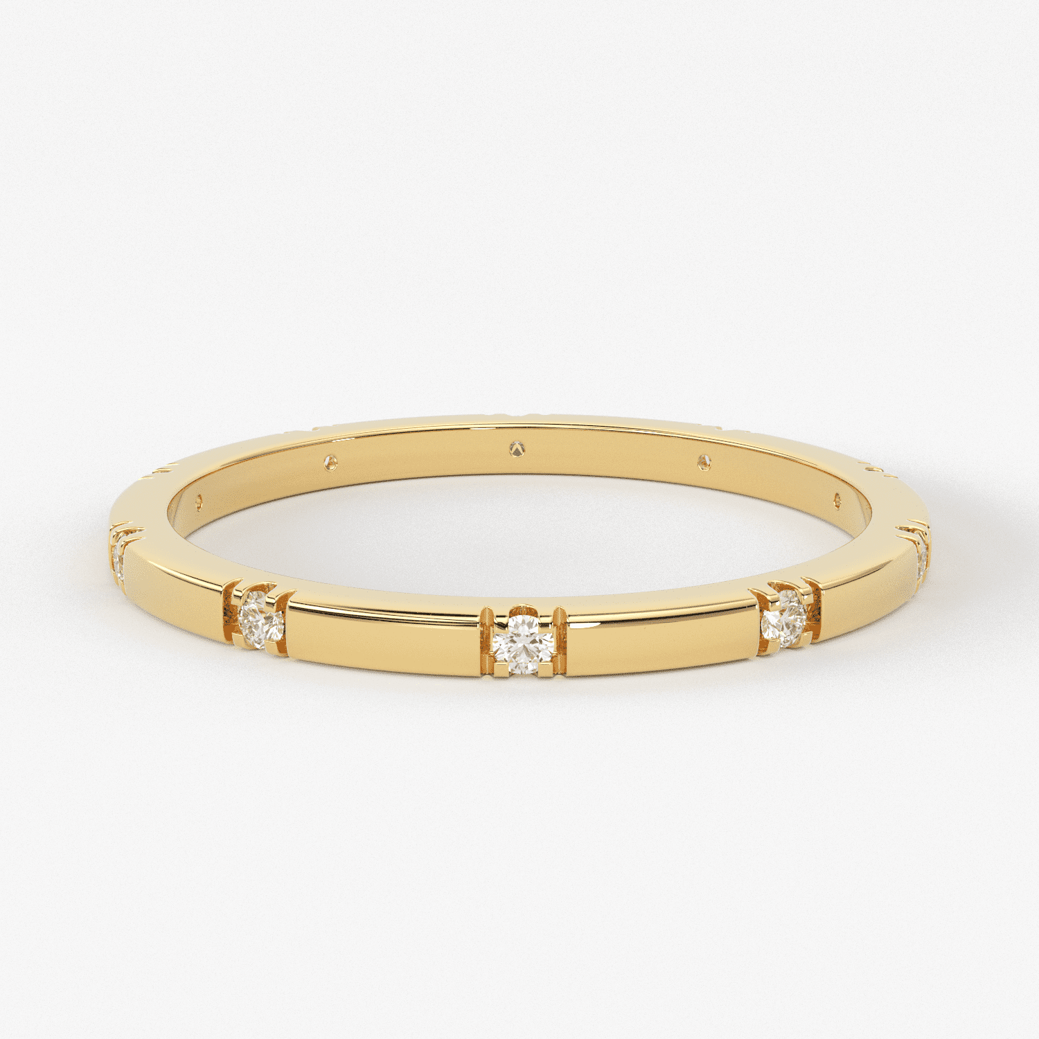 Stacking Ring / 14k Gold Diamond Wedding Band / Diamond Ring / Eternity Band / Stackable Ring / Gold Ring / Thin Gold Ring / Bridal Jewelry