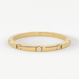 Stacking Ring / 14k Gold Diamond Wedding Band / Diamond Ring / Eternity Band / Stackable Ring / Gold Ring / Thin Gold Ring / Bridal Jewelry