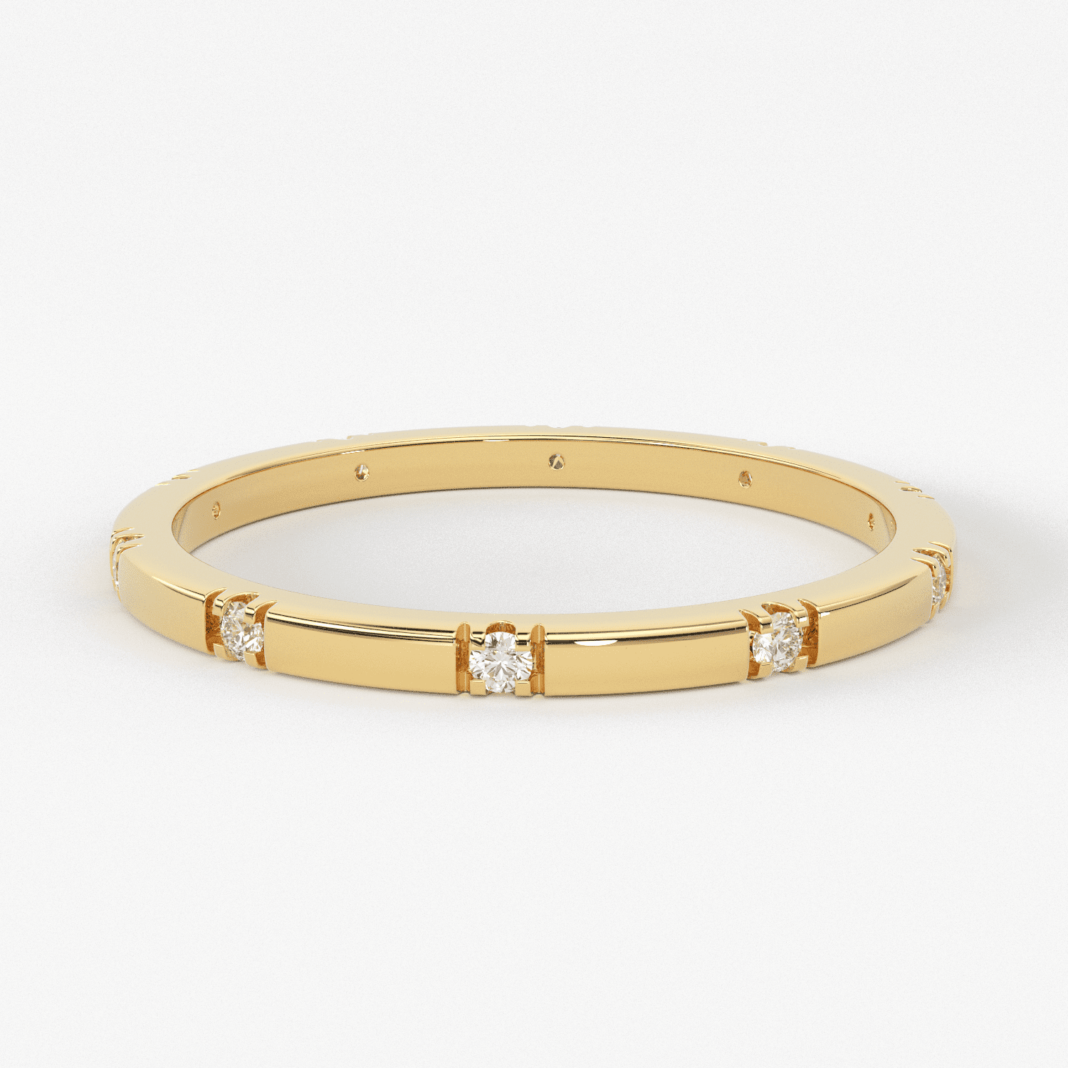 Stacking Ring / 14k Gold Diamond Wedding Band / Diamond Ring / Eternity Band / Stackable Ring / Gold Ring / Thin Gold Ring / Bridal Jewelry