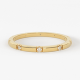 Stacking Ring / 14k Gold Diamond Wedding Band / Diamond Ring / Eternity Band / Stackable Ring / Gold Ring / Thin Gold Ring / Bridal Jewelry