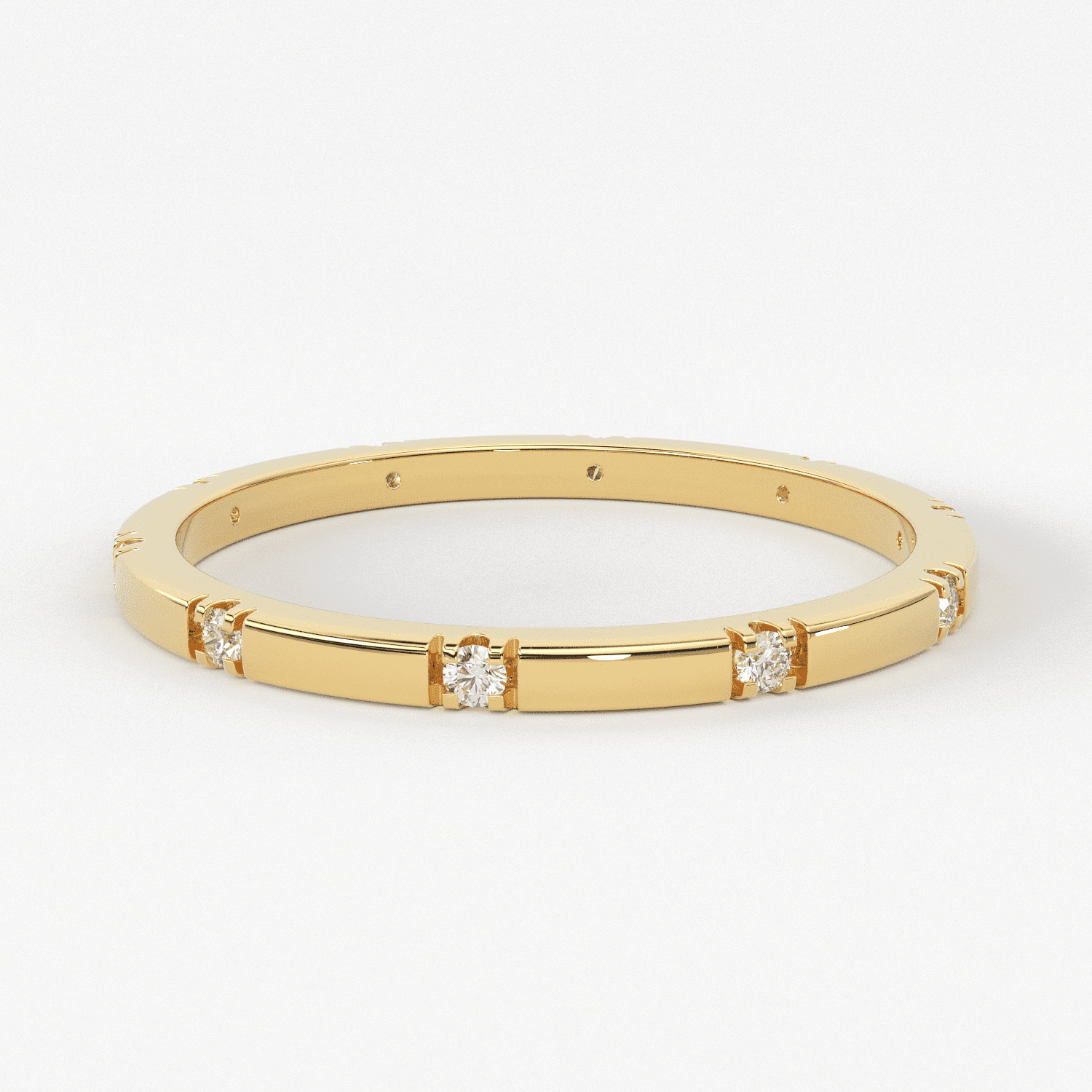 Stacking Ring / 14k Gold Diamond Wedding Band / Diamond Ring / Eternity Band / Stackable Ring / Gold Ring / Thin Gold Ring / Bridal Jewelry