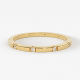 Stacking Ring / 14k Gold Diamond Wedding Band / Diamond Ring / Eternity Band / Stackable Ring / Gold Ring / Thin Gold Ring / Bridal Jewelry