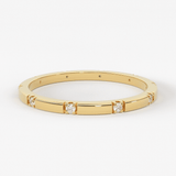 Stacking Ring / 14k Gold Diamond Wedding Band / Diamond Ring / Eternity Band / Stackable Ring / Gold Ring / Thin Gold Ring / Bridal Jewelry
