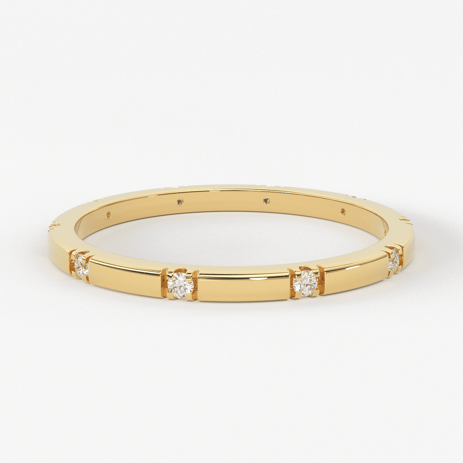 Stacking Ring / 14k Gold Diamond Wedding Band / Diamond Ring / Eternity Band / Stackable Ring / Gold Ring / Thin Gold Ring / Bridal Jewelry